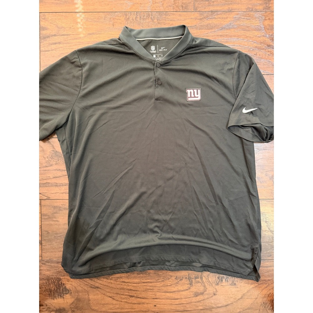 Nike NFL Onfield New York Giants Dri-FIT Polo Shirt Mens XXL Grey Snap Placket